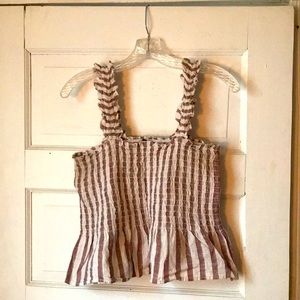 Stripped peplum tank top